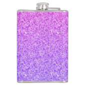 Girly Glam Ombre Paarse Glitter Sparkles Monogram Heupfles (Achterkant)