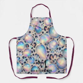 Girly Glam Opal Leopard Print All-Over Print Apron Schort