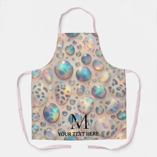 Girly Glam Opal Leopard Print All-Over Print Apron Schort (Voorkant)