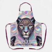 Girly Glam Opal Leopard Print All-Over Print Apron Schort (Voorkant)