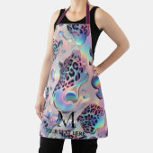 Girly Glam Opal Leopard Print All-Over Print Apron Schort (Insitu)