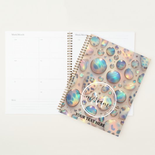 Girly Glam Opal Leopard Print Office School Planner (Display)