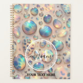Girly Glam Opal Leopard Print Office School Planner (Voorkant)