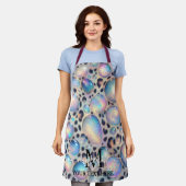 Girly Glam Opal Luipaardprint All-Over Print Schor Schort (Gedragen)