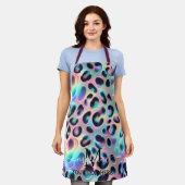 Girly Glam Opal Luipaardprint All-Over Print Schor Schort (Gedragen)