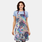 Girly Glam Opal Luipaardprint All-Over Print Schor Schort (Gedragen)