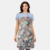 Girly Glam Opal Luipaardprint All-Over Print Schor Schort (Gedragen)