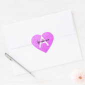Girly Glam Paars Glitter Sparkles Monogram Hart Sticker (Envelop)