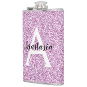 Girly Glam Paars Glitter Sparkles Monogram Heupfles (Links)
