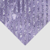 Girly Glam Paarse Glitter Strepen Verjaardag Tissuepapier (Detail)