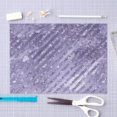 Girly Glam Paarse Glitter Strepen Verjaardag Tissuepapier (Craft)