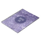 Girly Glam Paarse Glitter Stripes Notitieboek (Linkerzijde)