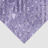 Girly Glam Paarse Glitter Stripes Verjaardag Tissuepapier (Detail)