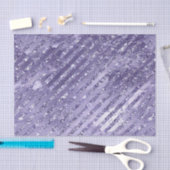 Girly Glam Paarse Glitter Stripes Verjaardag Tissuepapier (Craft)