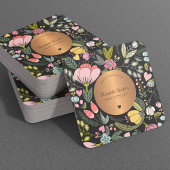 Girly glam pastel roze florale schoonheidssalon zw vierkante visitekaartje