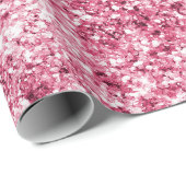 Girly Glam Pink Glitter Cadeaupapier (Rol Hoek)