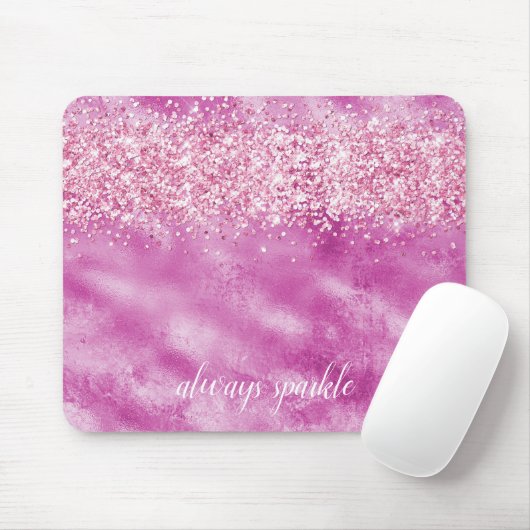 Girly Glam Pink Glitter Confetti Sparkle Muismat (Met muis)