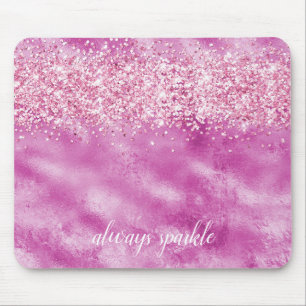 Girly Glam Pink Glitter Confetti Sparkle Muismat