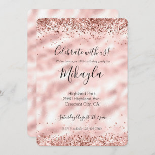 Girly Glam Pink Glitter Sparkle Confetti Kaart