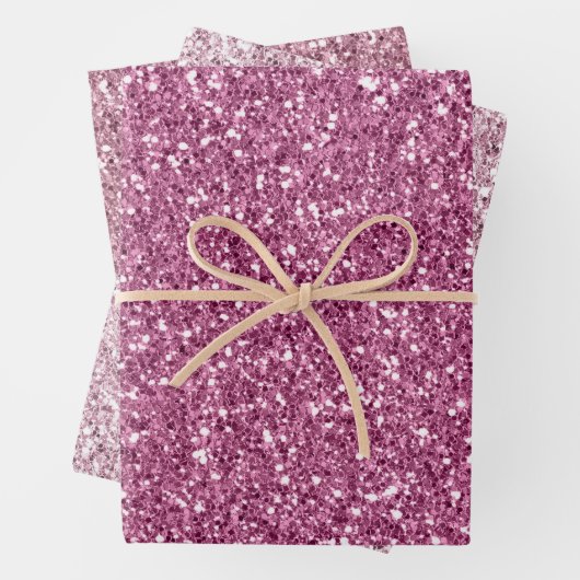 Girly Glam Pink Glitzy Sparkle Glitter Inpakpapier Vel (In situ)