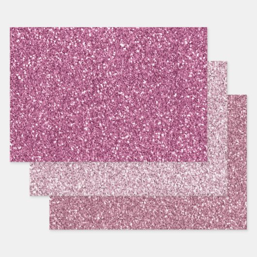 Girly Glam Pink Glitzy Sparkle Glitter Inpakpapier Vel (Set)