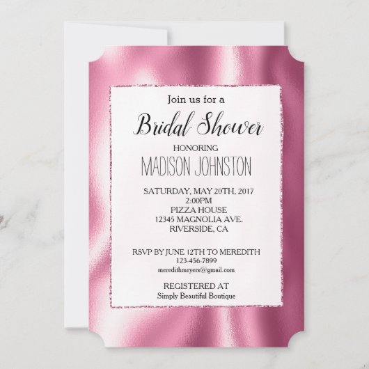 Girly Glam Pink Kaart (Voorkant)