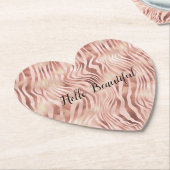 Girly Glam Pink Peach Roos Zebra Print Kartonnen Onderzetters (Gekanteld)