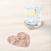 Girly Glam Pink Peach Roos Zebra Print Kartonnen Onderzetters (Insitu)