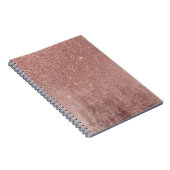Girly Glam Pink Rose Gold Foil en Glitter Mesh Notitieboek (Rechterzijde)