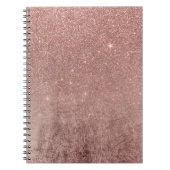 Girly Glam Pink Rose Gold Foil en Glitter Mesh Notitieboek (Voorkant)