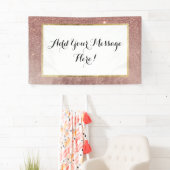 Girly Glam Pink Rose Gold Foil en Glitter Mesh Spandoek (Insitu)