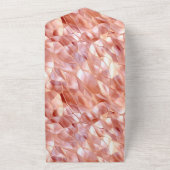 Girly Glam Pink Rose Gold Wedding All In One Uitnodiging (Buitenkant)