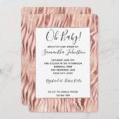 Girly Glam Pink Rose Zebra Baby shower Kaart (Voorkant / Achterkant)