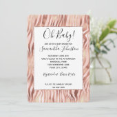 Girly Glam Pink Rose Zebra Baby shower Kaart (Staand voorkant)