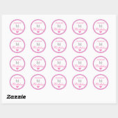 Girly Glam Princess Hot Pink Glitter 1e verjaardag Ronde Sticker (Vel)