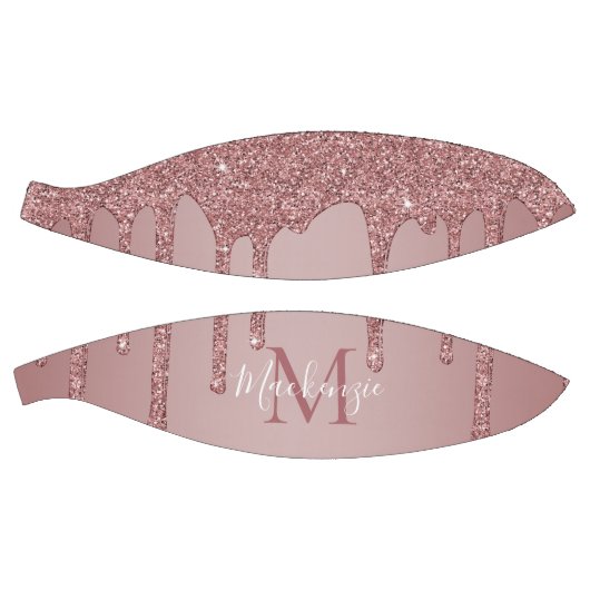 Girly Glam Roos Gold Driving Glitter Monogram Basketbal (Panelen)