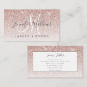 Girly Glam Roos Gold Glitter Lashes Brows Salon Visitekaartje (Voorkant / Achterkant)