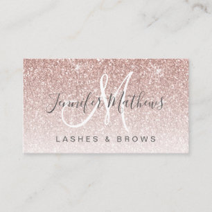 Girly Glam Roos Gold Glitter Lashes Brows Salon Visitekaartje