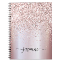 Girly Glam Roos Gold Glitter Monogram Name Script