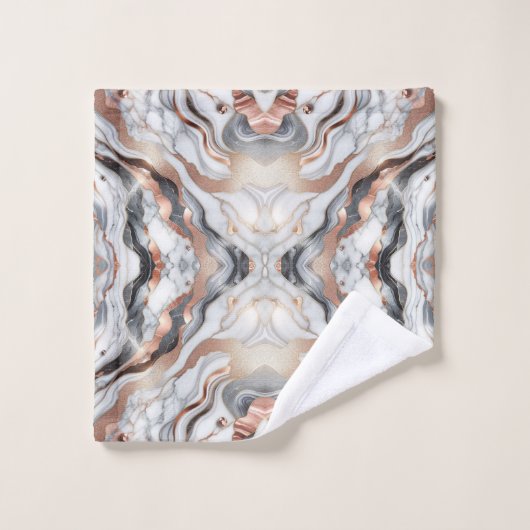 Girly Glam Roos Goud Zilver & Wit Marmer Bad Handdoek (Wasdoekje)