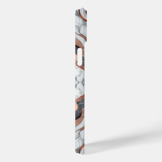 Girly Glam Roos Goud Zilver & Wit Marmer Case-Mate iPhone Case (Achterkant / Rechts)