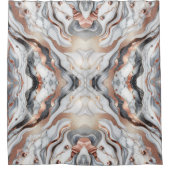 Girly Glam Roos Goud Zilver & Wit Marmer Douchegordijn (Voorkant)