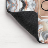 Girly Glam Roos Goud Zilver & Wit Marmer Muismat (Hoek)