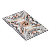 Girly Glam Roos Goud Zilver & Wit Marmer Notitieboek (Rechterzijde)
