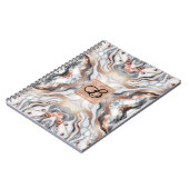 Girly Glam Roos Goud Zilver & Wit Marmer Notitieboek (Linkerzijde)