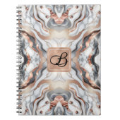 Girly Glam Roos Goud Zilver & Wit Marmer Notitieboek (Voorkant)