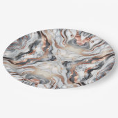 Girly Glam Roos Goud Zilver & Wit Marmer Papieren Bordje (Gekanteld)