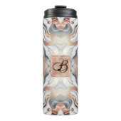 Girly Glam Roos Goud Zilver & Wit Marmer Thermosbeker (Voorkant)