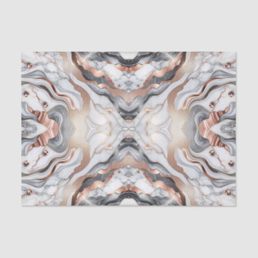 Girly Glam Roos Goud Zilver & Wit Marmer Tissuepapier (Voorkant)