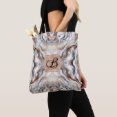 Girly Glam Roos Goud Zilver & Wit Marmer Tote Bag (Dichtbij)